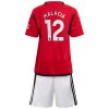 Conjunto (Camiseta+Pantalón Corto) Manchester United Malacia 12 Primera Equipación 23-24 - Niño